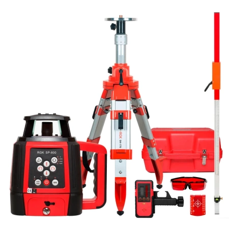 Комплект: ротационный нивелир RGK SP-800 + штатив рейка купить по низкой цене | МАКСПРОФИТ