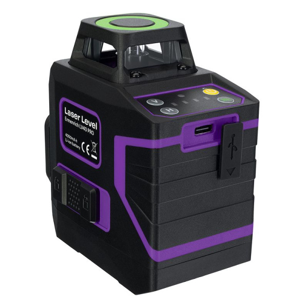 Лазерный уровень Ermenrich PRO LV40, фиолетовый купить по низкой цене | МАКСПРОФИТ