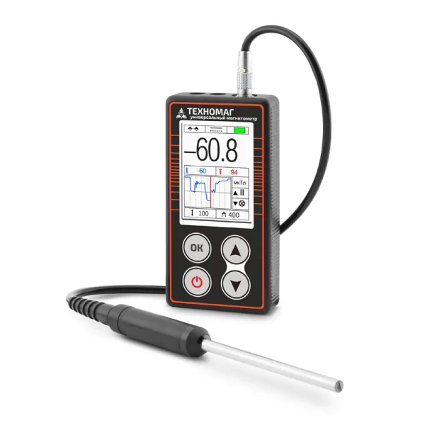 Универсальный магнитометр Техно-НДТ ТЕХНОМАГ с преобразователем  П-1С тесламетра и  образцом с поверкой купить по низкой цене | МАКСПРОФИТ